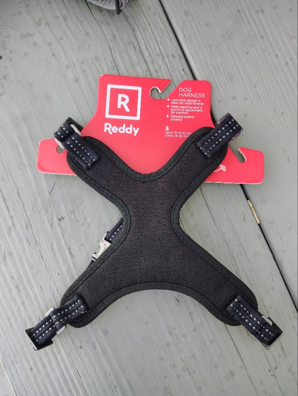 Freddy Black Dog Harness with Red Packaging